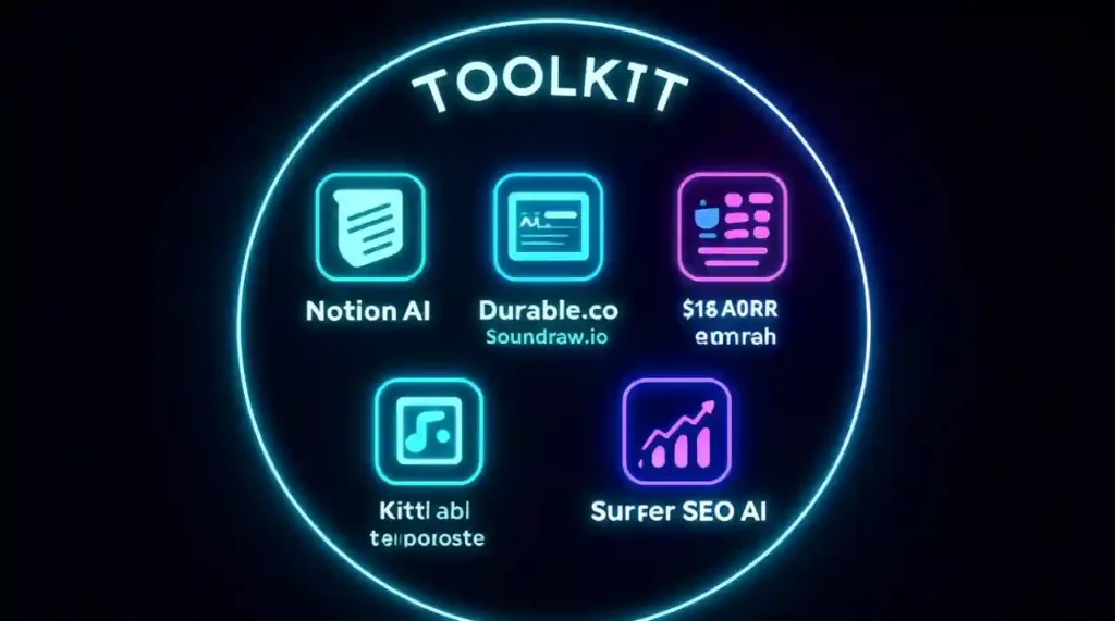 Five underrated AI tools in 2025: Notion AI, Durable.co, Soundraw.io, Kittl, and Surfer SEO — the hidden stack for building passive income faster.