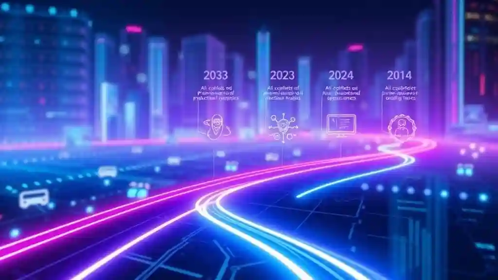 Timeline showing the evolution of SQL with AI from 2023 to 2025