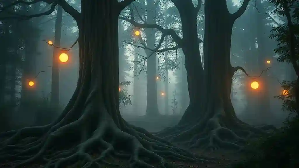 “Fantasy forest artwork created with DALL·E 3 AI image generator.”