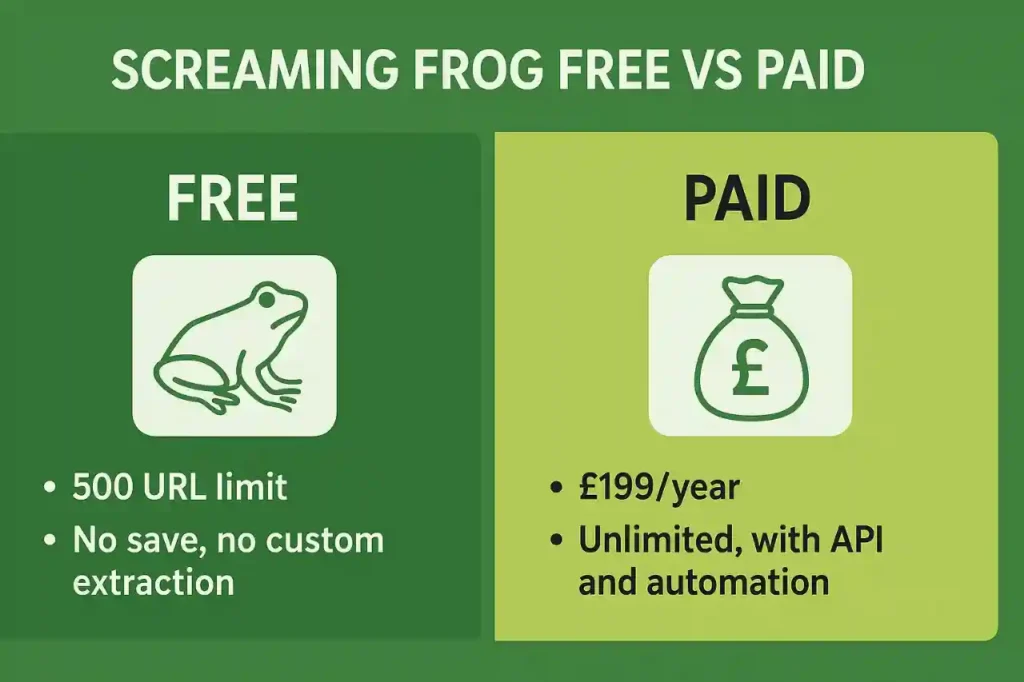Free vs Paid Version of Screaming Frog