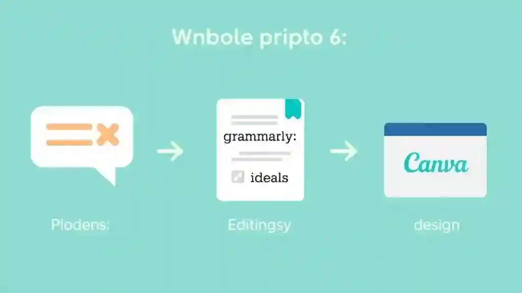 AI content workflow combining ChatGPT Plus, Grammarly, and Canva