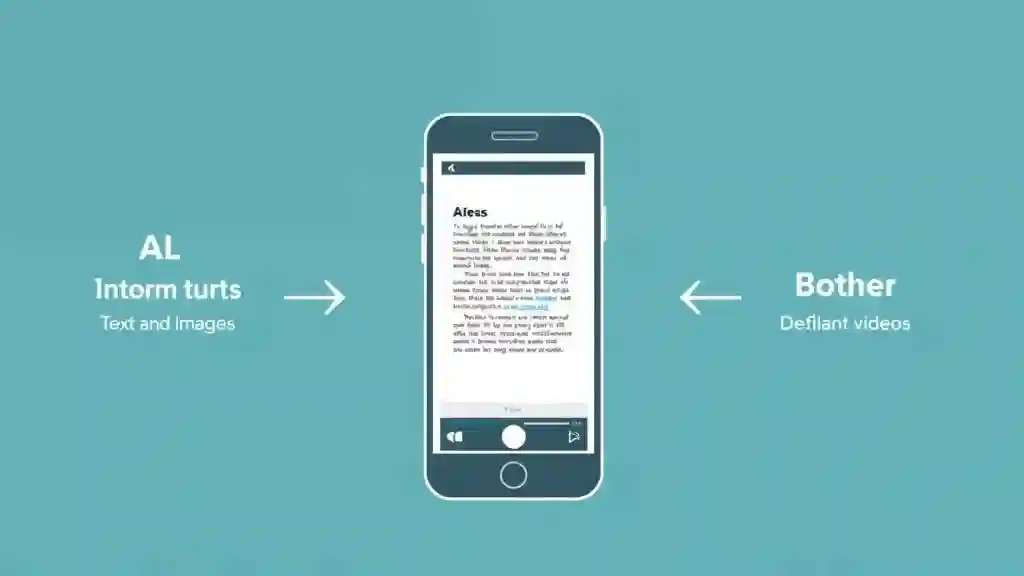Infographic showing how AI turns text and images into vertical videos.