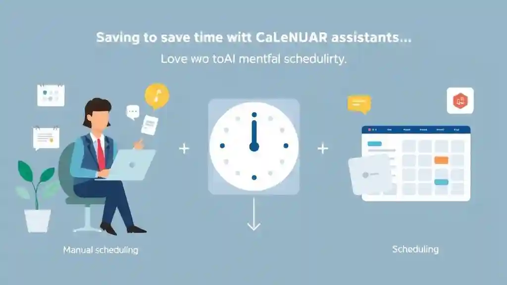 Comparison of AI Calendar Assistant tools on laptop and phone screens.