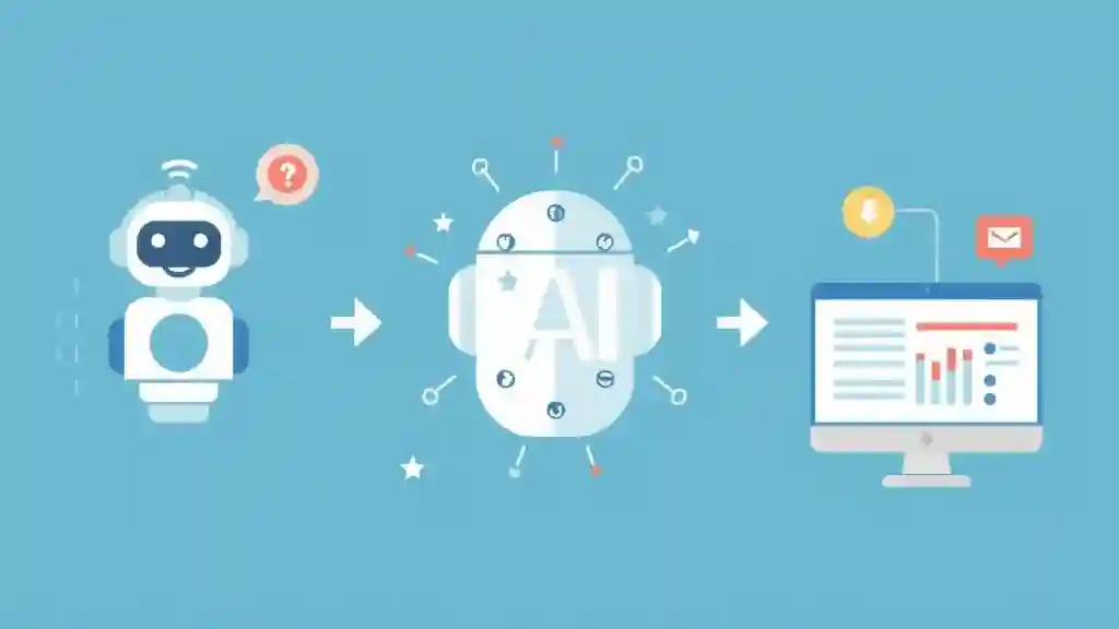 AI beginner projects like chatbot, image recognition, and predictive analysis visualized with icons.