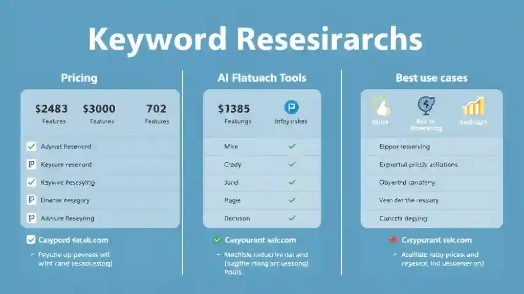 Comparison chart of AI Keyword Research Tools in 2025.