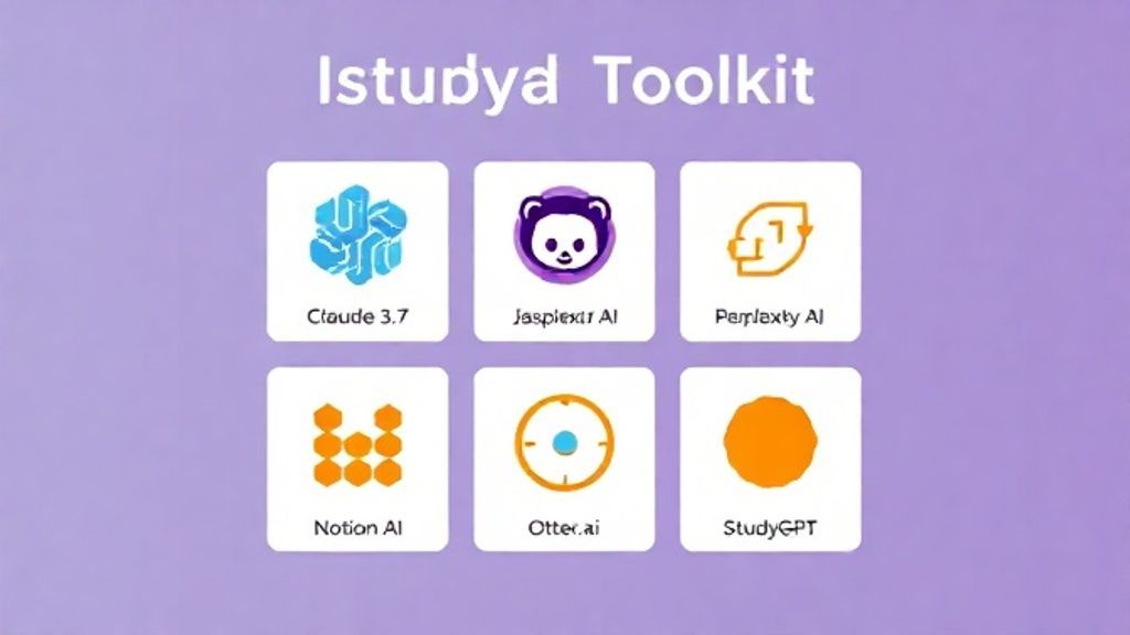 Best AI tools for college students in 2025 shown in a study stack toolkit graphic.