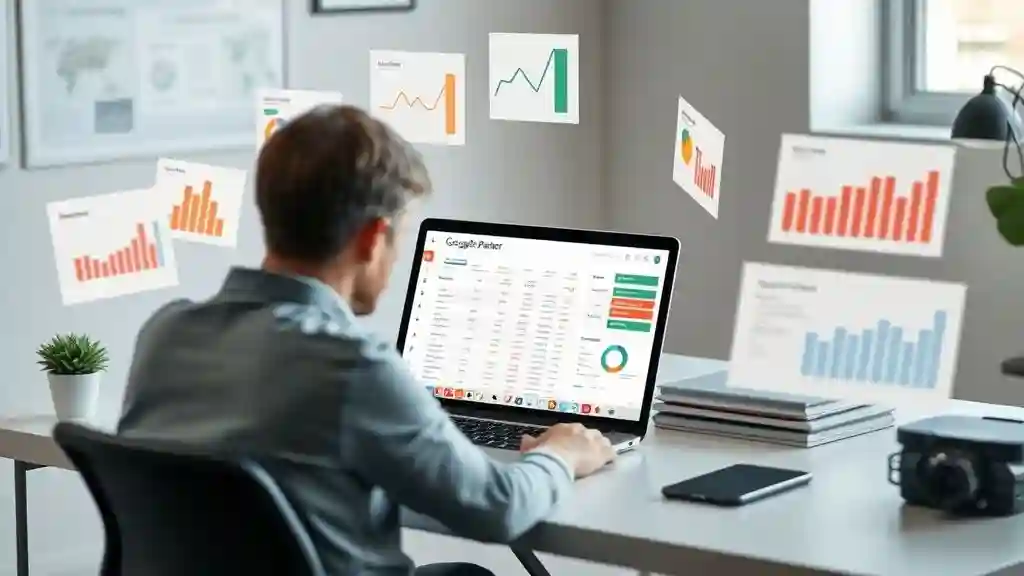 Blogger using Google Keyword Planner for keyword research.