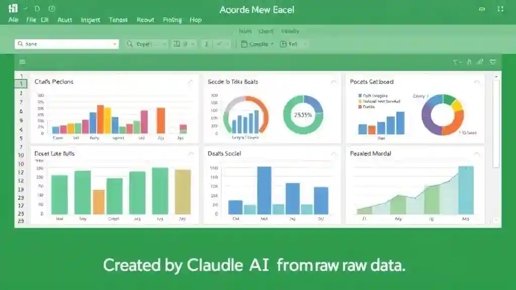 Excel sales dashboard automatically created by Claude AI file creation and editing.