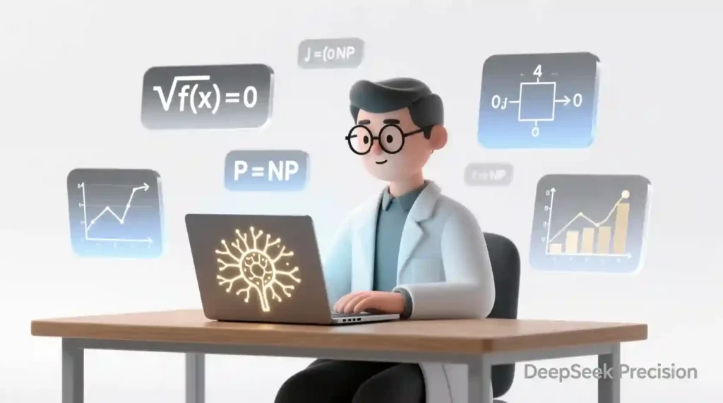 DeepSeek AI tool specializing in math, logic, and technical research