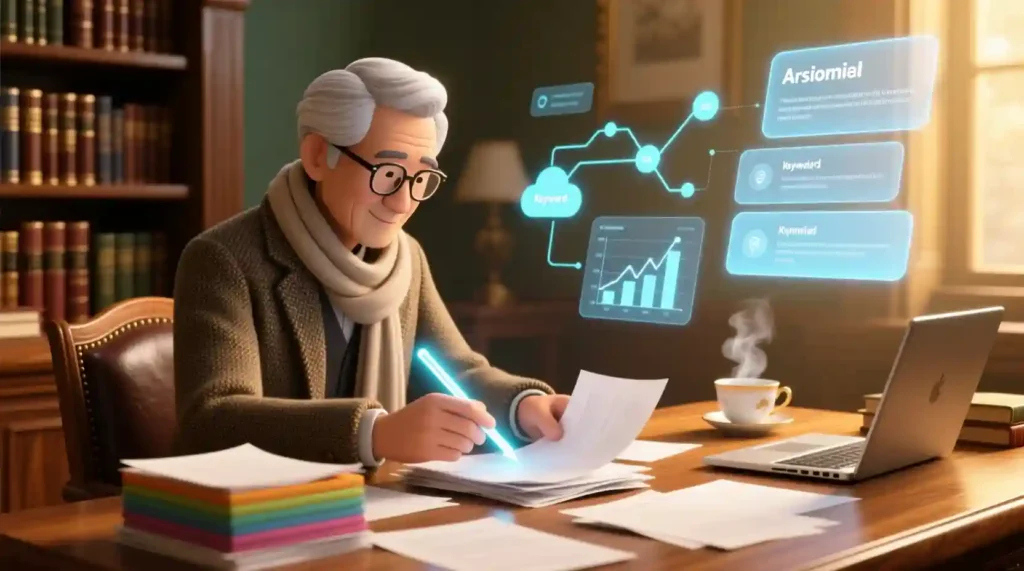 Qwen AI writing assistant simplifying research summaries and reports