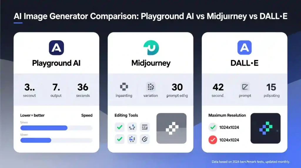 Playground AI vs Midjourney vs DALL·E 2 comparison in 2025
