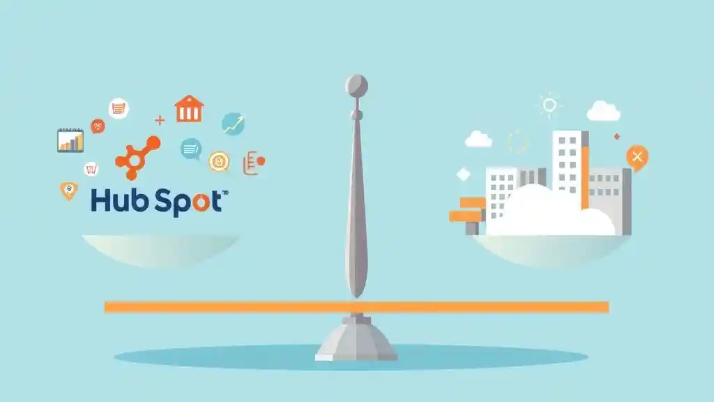 HubSpot vs Salesforce AI balance for SMBs vs enterprises illustration