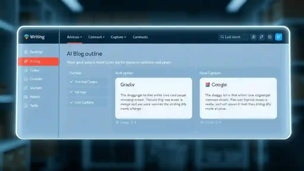 Rytr AI dashboard showing writing templates and features