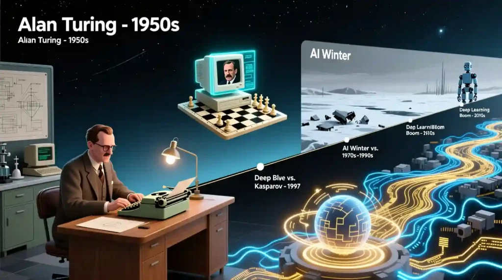 Timeline of the history of artificial intelligence from 1950s to now