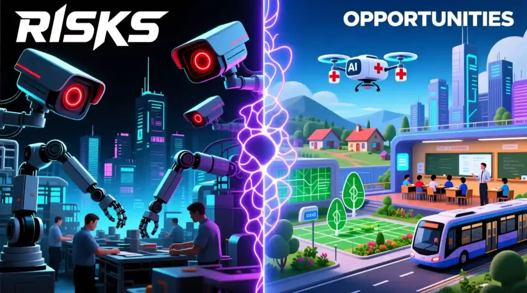 AI future risks and opportunities comparison