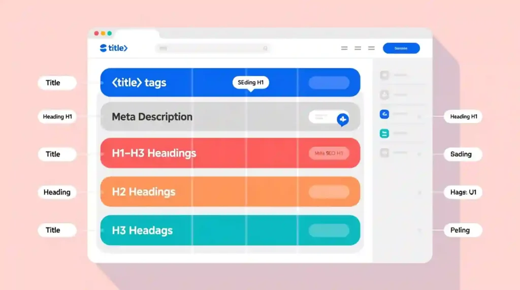 “Optimizing on-page SEO elements like titles, headings, and meta tags”