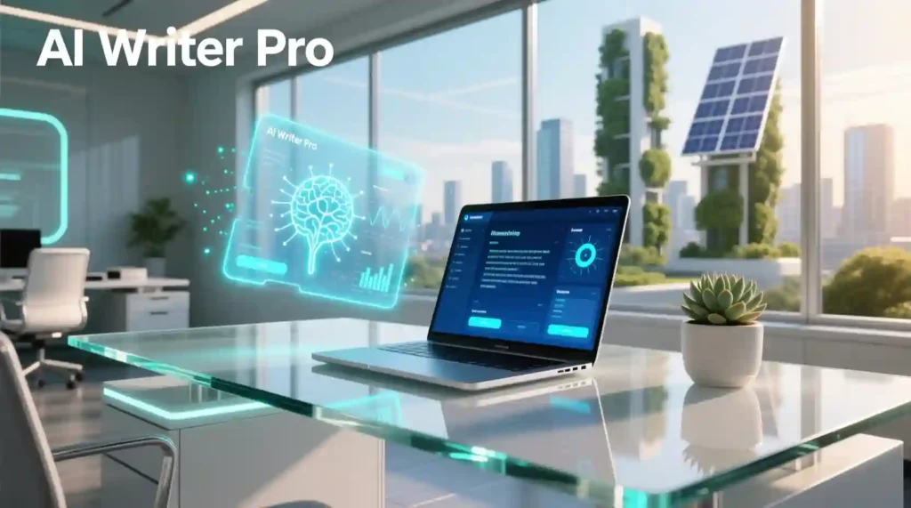 ContentBot AI Writing Assistant dashboard for 2025 – modern workspace concept.