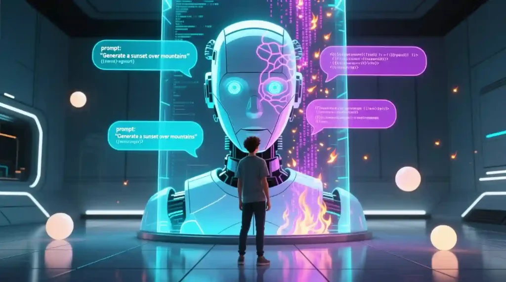 Prompt engineering concept — communicating effectively with AI tools like ChatGPT.