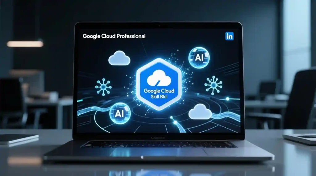 Google Cloud Generative AI Skill Badge displayed on LinkedIn, symbolizing career growth and achievement.