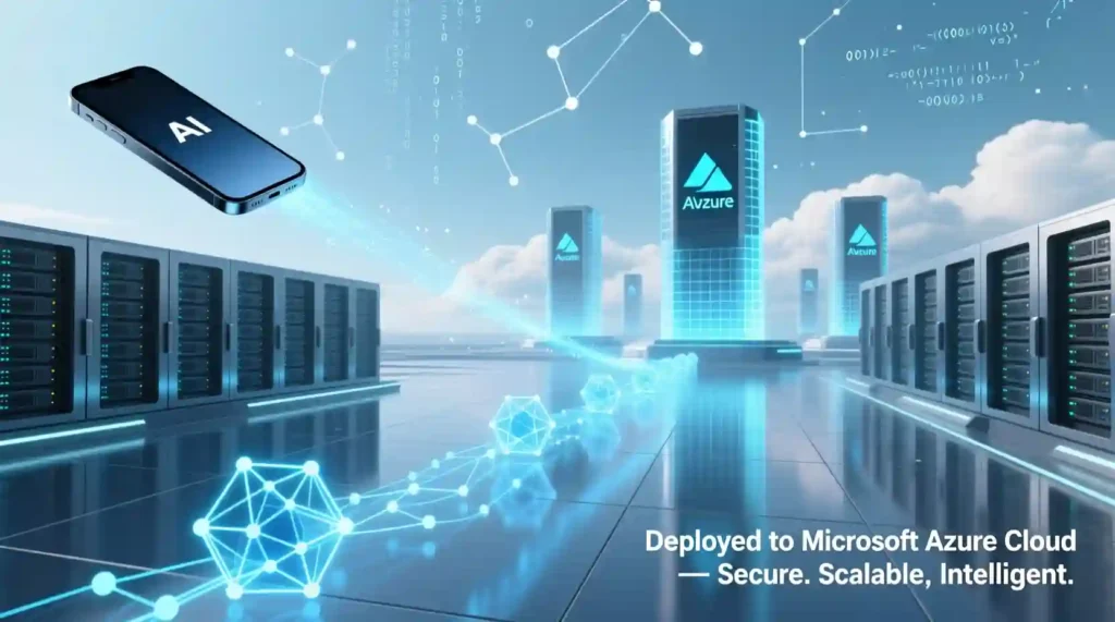 “Deploying AI models on Microsoft Azure cloud platform illustration”