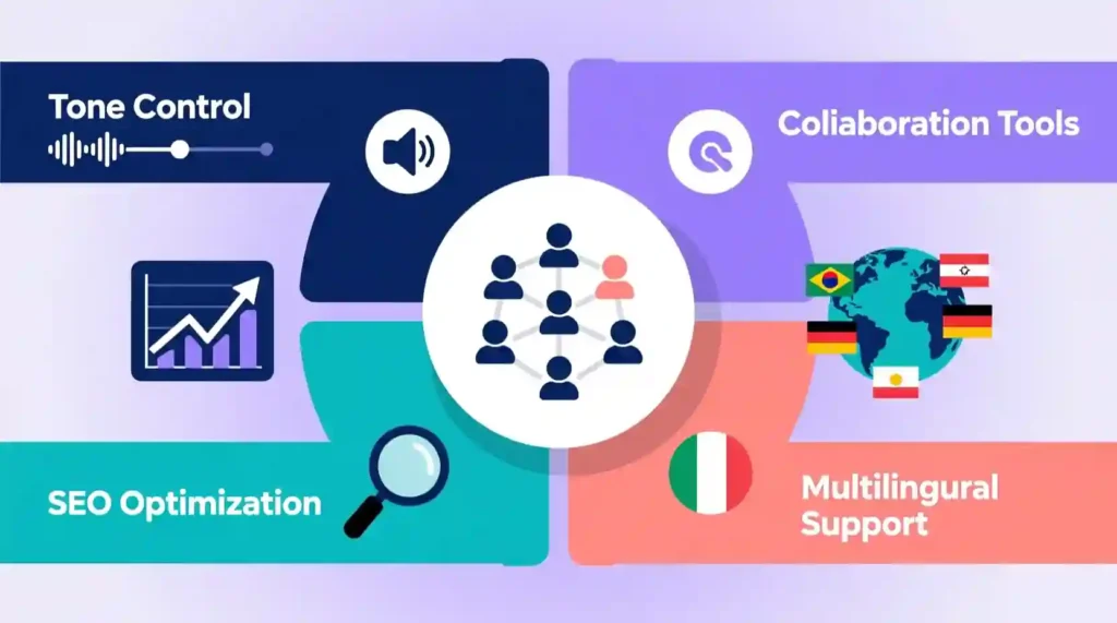 Comparison chart of top AI press release generator tools in 2025.