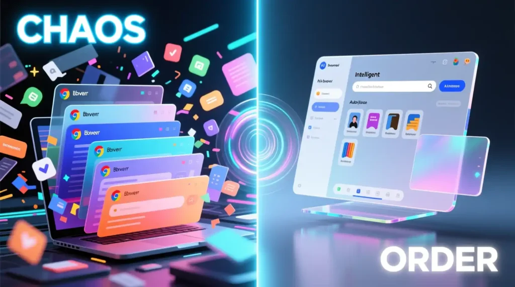“AI Agents in ChatGPT Atlas reducing tab chaos and creating organized AI-native workflows.”