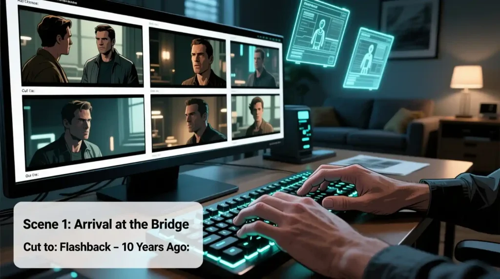 AI-generated video storyboard from blog content using Pictory AI.