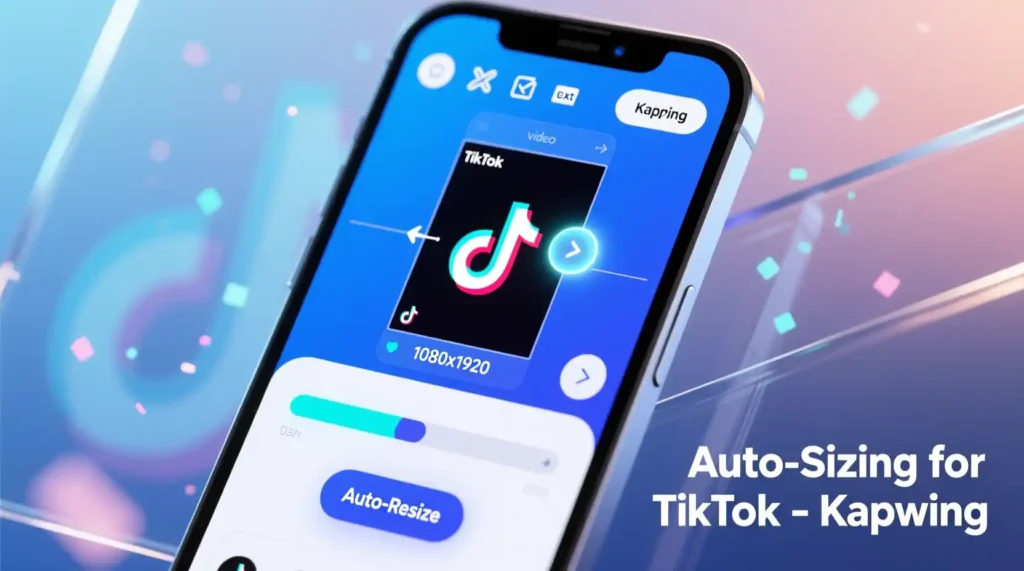 Mobile view of Kapwing AI Meme Generator auto-resizing meme for TikTok
