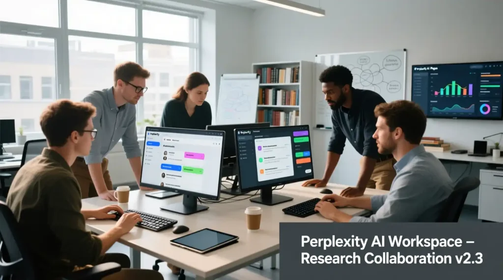 “Perplexity AI Deep Research mode analyzing multiple sources and generating citations.”