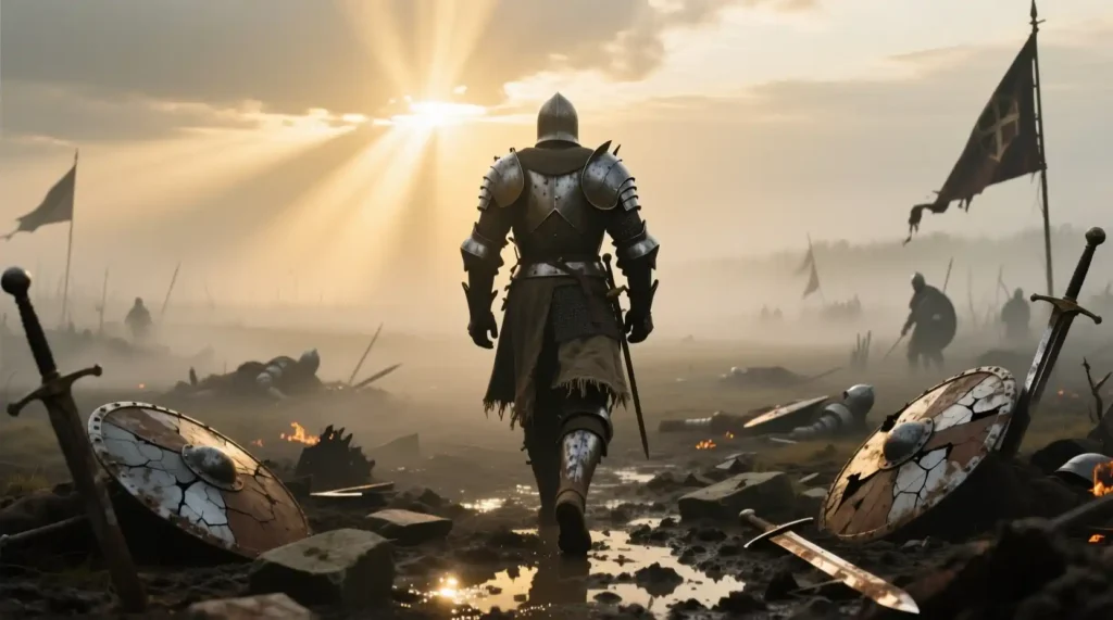 Example of cinematic scene generated in Runway AI using text prompt