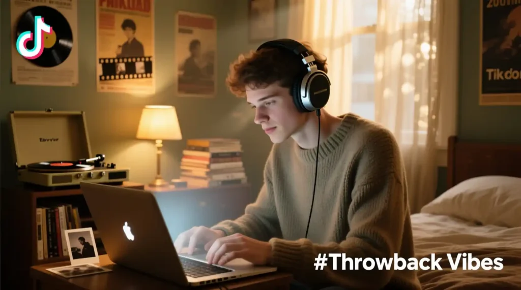 “TikTok creator experimenting with early AI elevator photo prompts.”