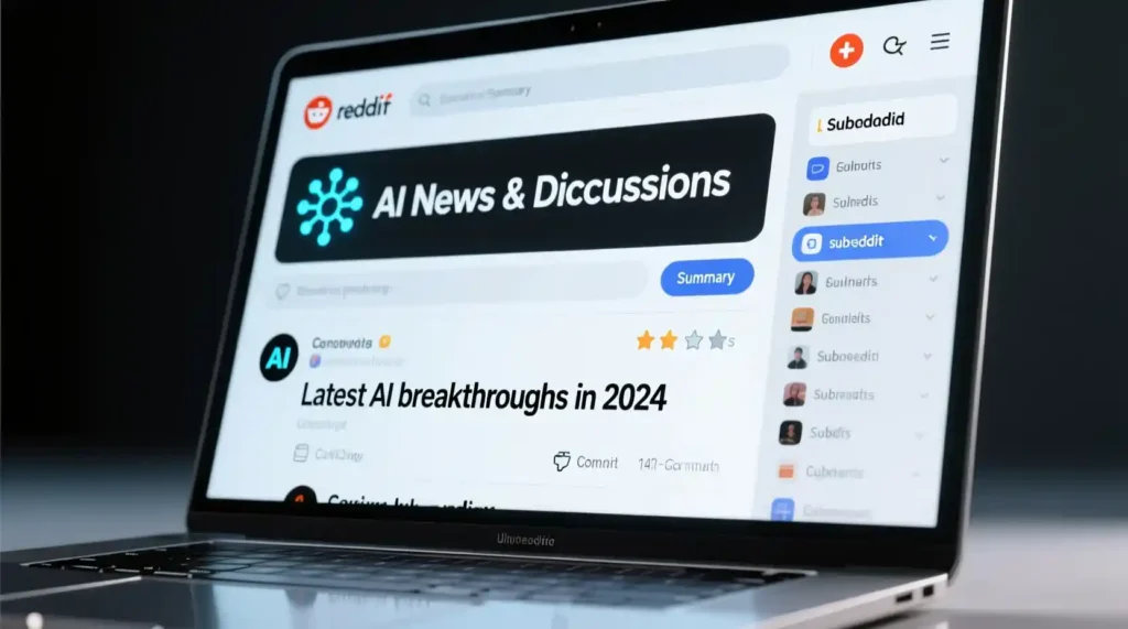 “Reddit AI Answers summary banner displayed at the top of a subreddit discussion.”
