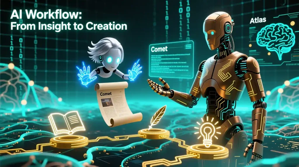 “Final verdict comparison of Perplexity Comet vs ChatGPT Atlas representing privacy vs creativity strengths.”