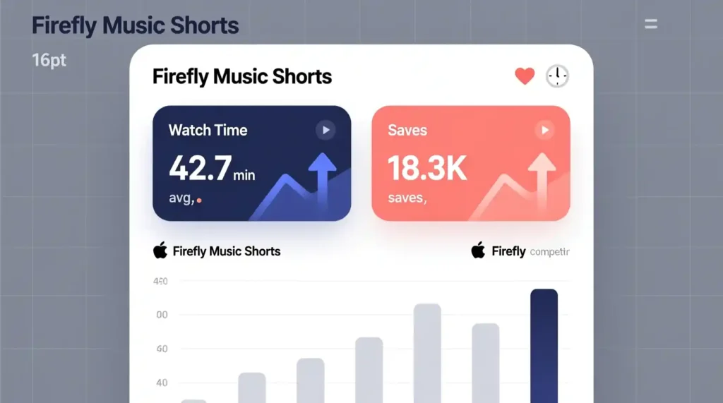 “Creator analytics showing increased engagement using Firefly soundtrack in shorts”