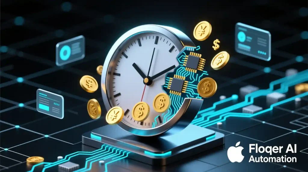 “Time and cost savings ROI visualization from using Floqer AI GTM tool.”