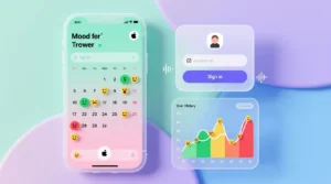 “AI-generated mood tracker app UI similar to what MeDo builds automatically.”