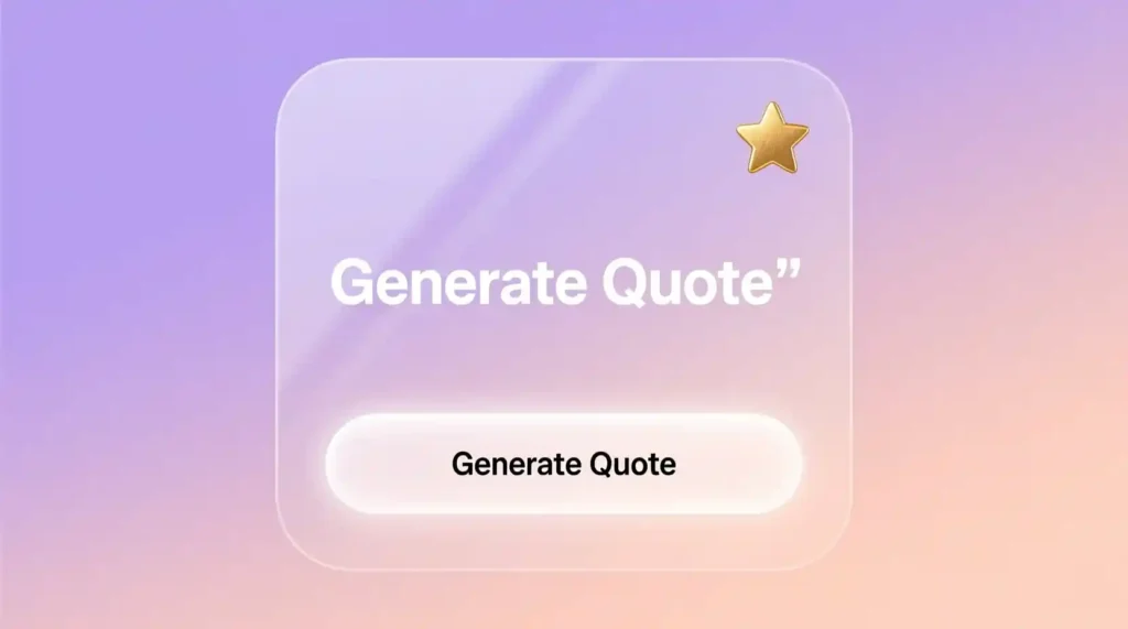 “Clean UI of an AI-built quote generator app made using MeDo.”