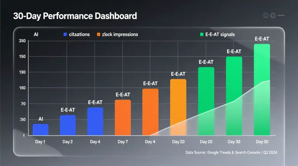 “Growth chart showing boost in AI citations using Answer Engine Optimization.”