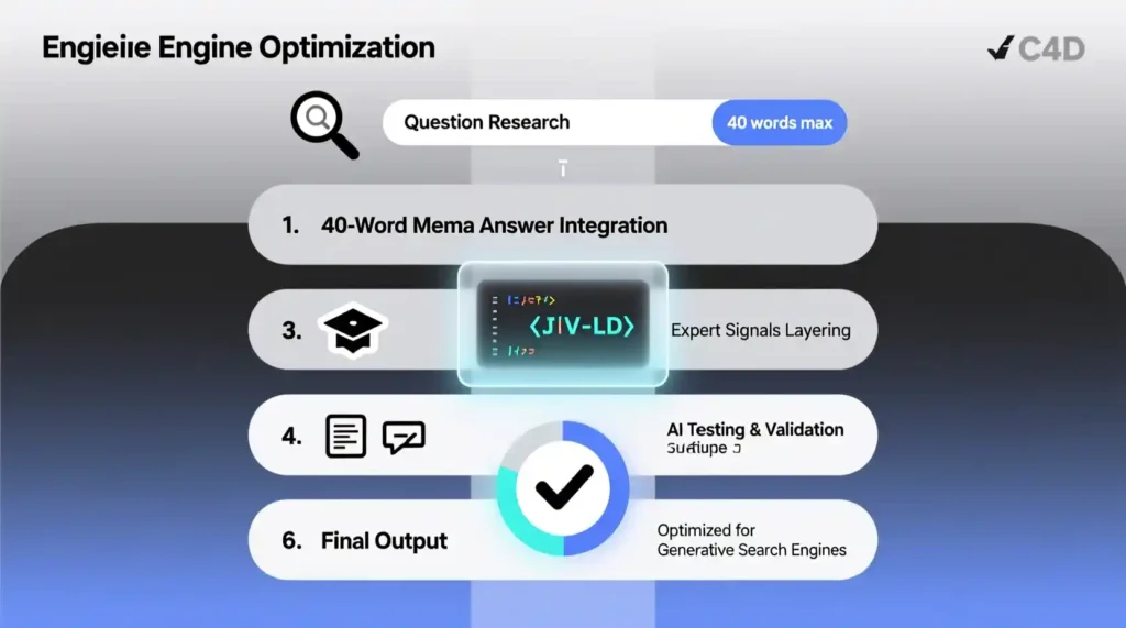 Step-by-step workflow diagram for implementing Generative Engine Optimization.